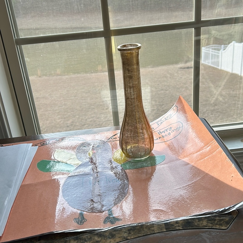 Glass Ribbed bud vases,8.5 in